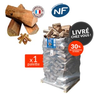 Bûche 40cm WOODSTOCK qualité premium – 2 Palettes + 16 sacs bois d’allumage offerts